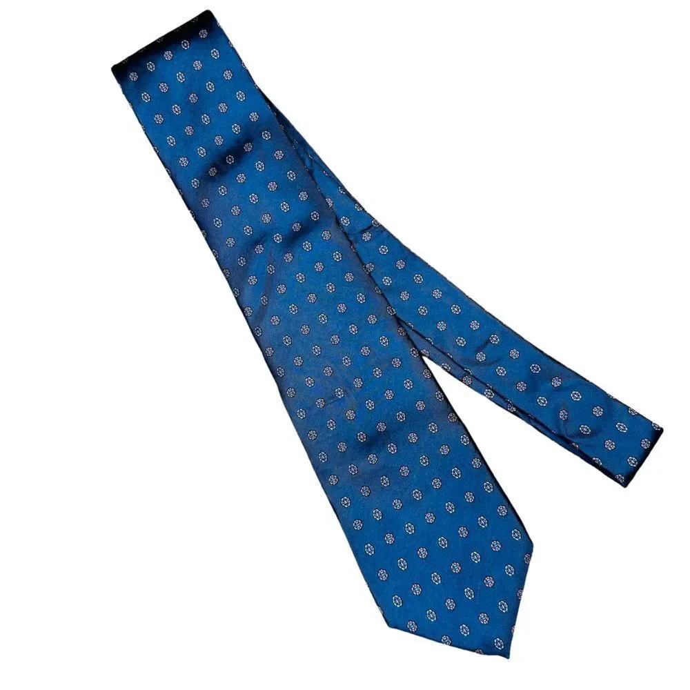 Vintage Blue and pink Piero Como Italian Silk Neck Tie